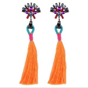 Custom Orange Indian Shagle Earrings Royalty Jewel